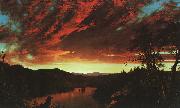Frederick Edwin Church Secluded Landscape at Sunset oil painting artist